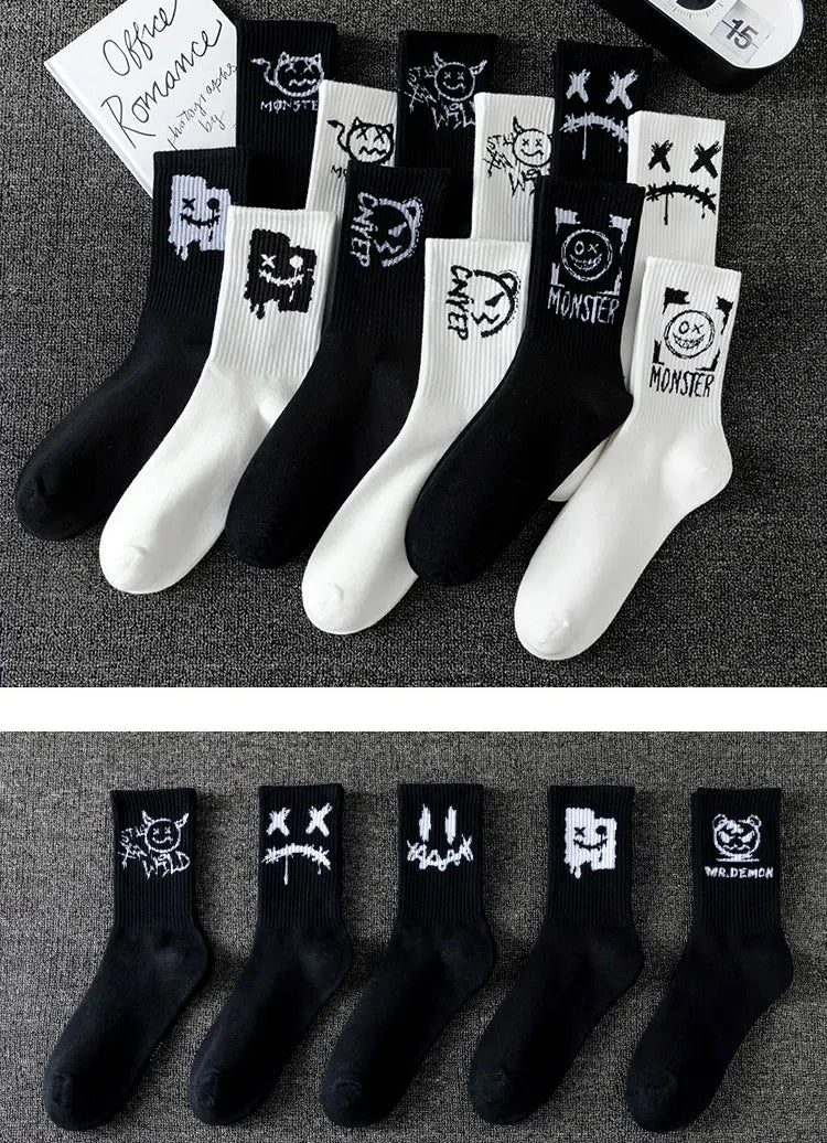 Ghost Graffiti - Pack de 10 Pares de Calcetines Deportivos para Hombre con Diseño Personalizado