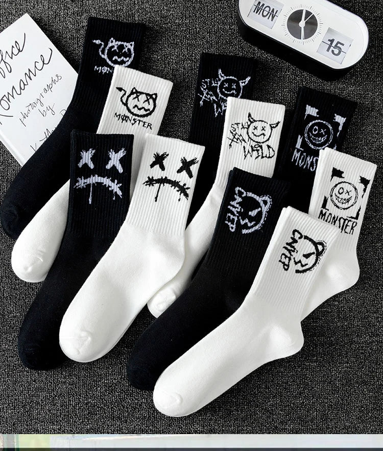 Ghost Graffiti - Pack de 10 Pares de Calcetines Deportivos para Hombre con Diseño Personalizado