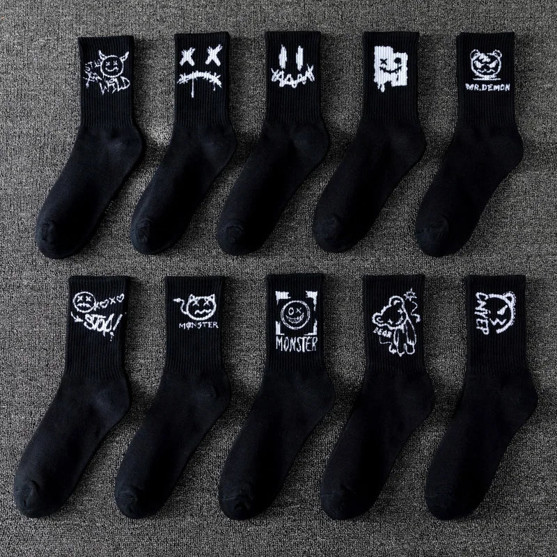 Ghost Graffiti - Pack de 10 Pares de Calcetines Deportivos para Hombre con Diseño Personalizado