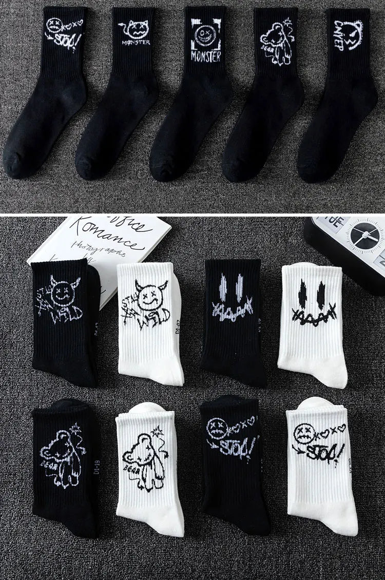 Ghost Graffiti - Pack de 10 Pares de Calcetines Deportivos para Hombre con Diseño Personalizado