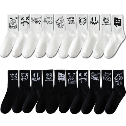 Ghost Graffiti - Pack de 10 Pares de Calcetines Deportivos para Hombre con Diseño Personalizado