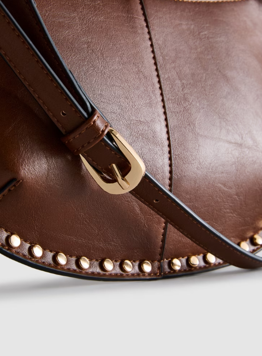 Paula Echevarría Faux Leather Studded Shoulder Bag