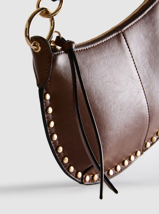Paula Echevarría Faux Leather Studded Shoulder Bag