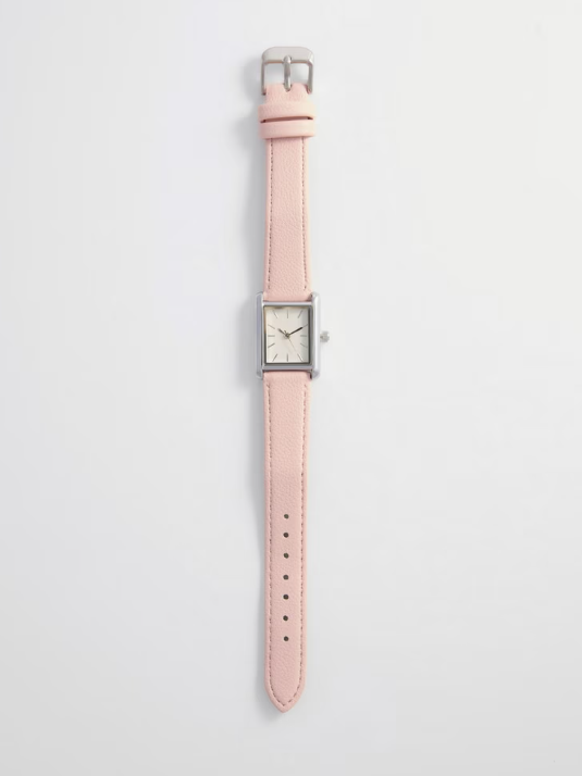 Faux Leather Strap Watch