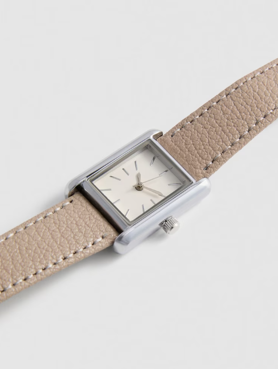 Faux Leather Strap Watch