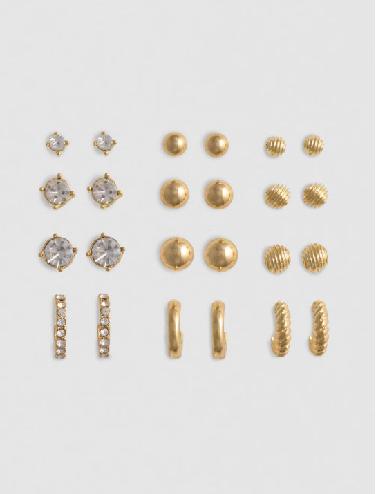 12pk Stud And Hoop Earrings