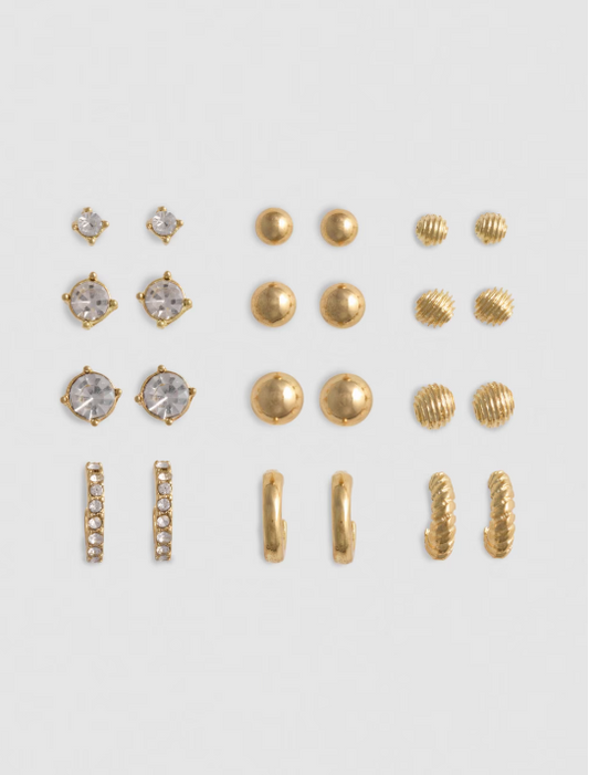 12pk Stud And Hoop Earrings