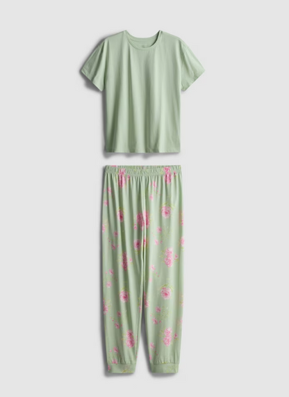 Cotton Printed Short Sleeve Pyjamas