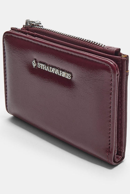 Stradivarius Burgundy Zip Purse for Women – Authentic UK Brand