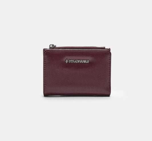 Stradivarius Burgundy Zip Purse for Women – Authentic UK Brand