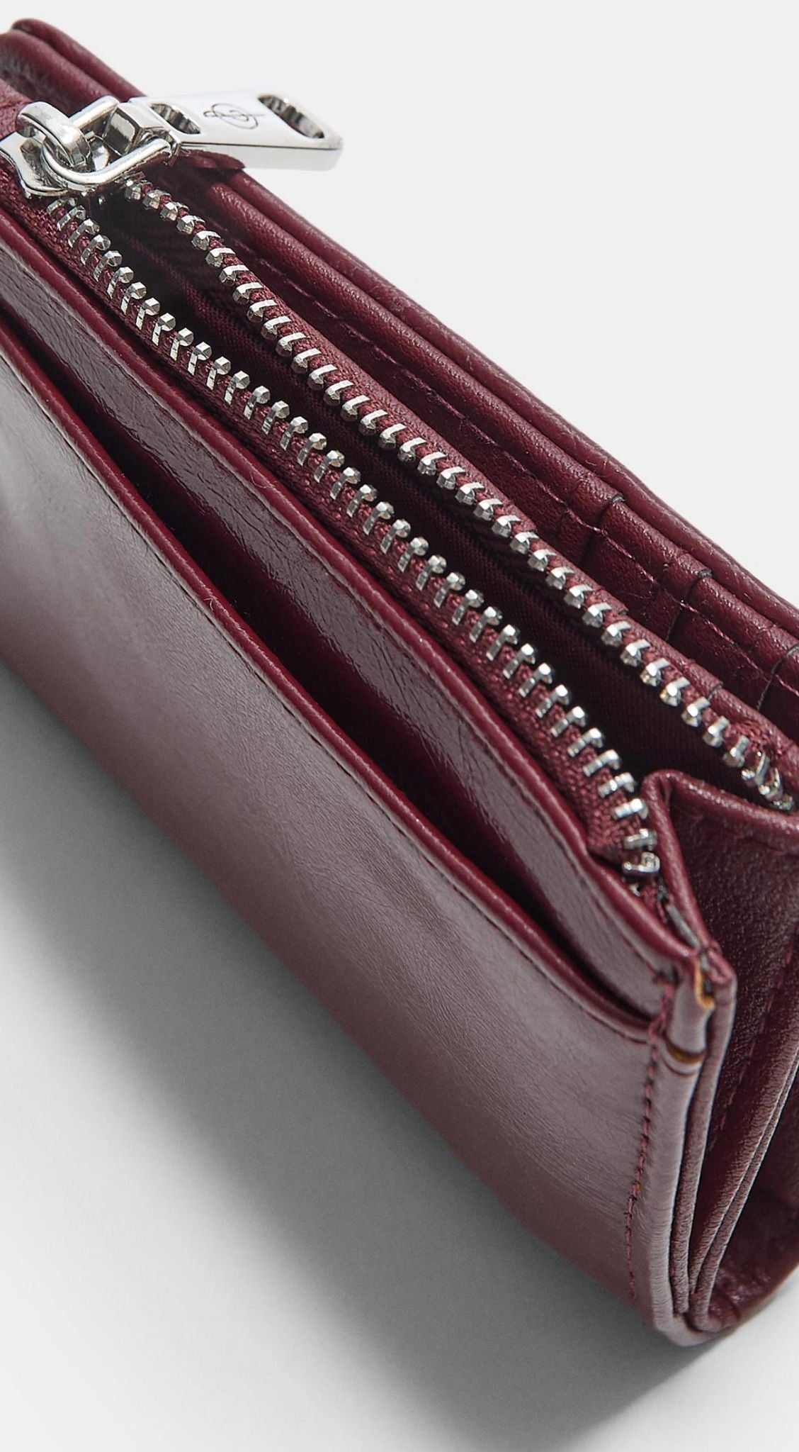 Stradivarius Burgundy Zip Purse for Women – Authentic UK Brand