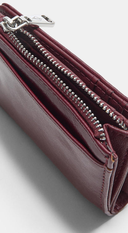 Stradivarius Burgundy Zip Purse for Women – Authentic UK Brand