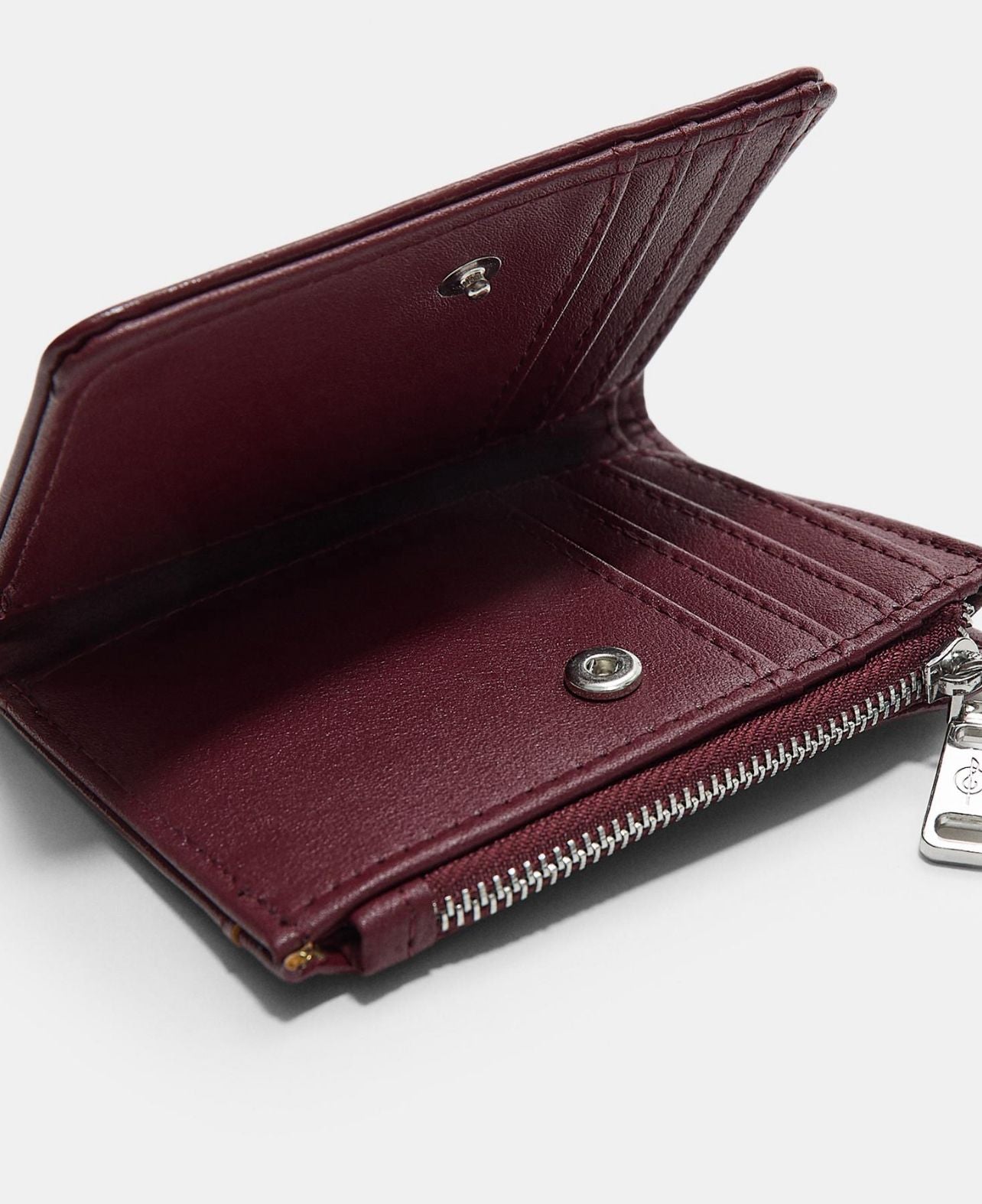 Stradivarius Burgundy Zip Purse for Women – Authentic UK Brand